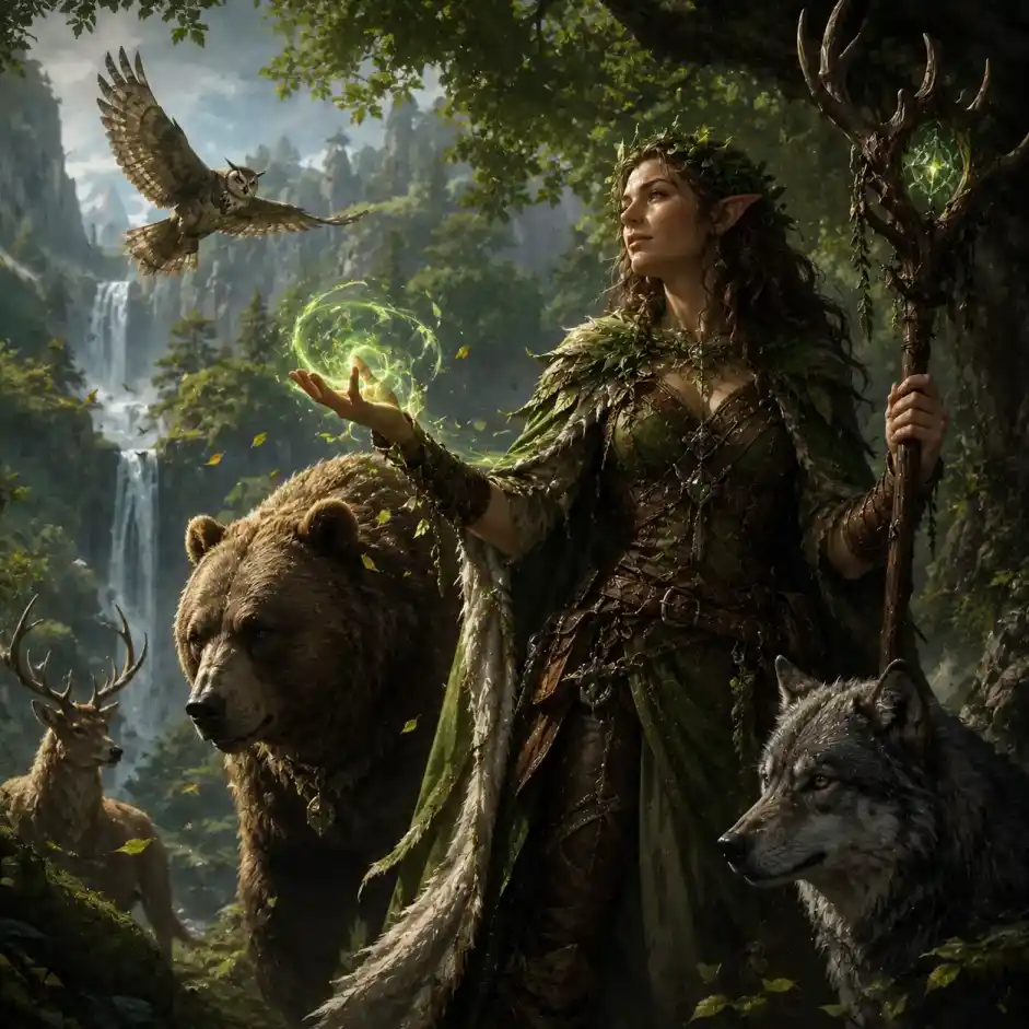 A female Druid class portrait.