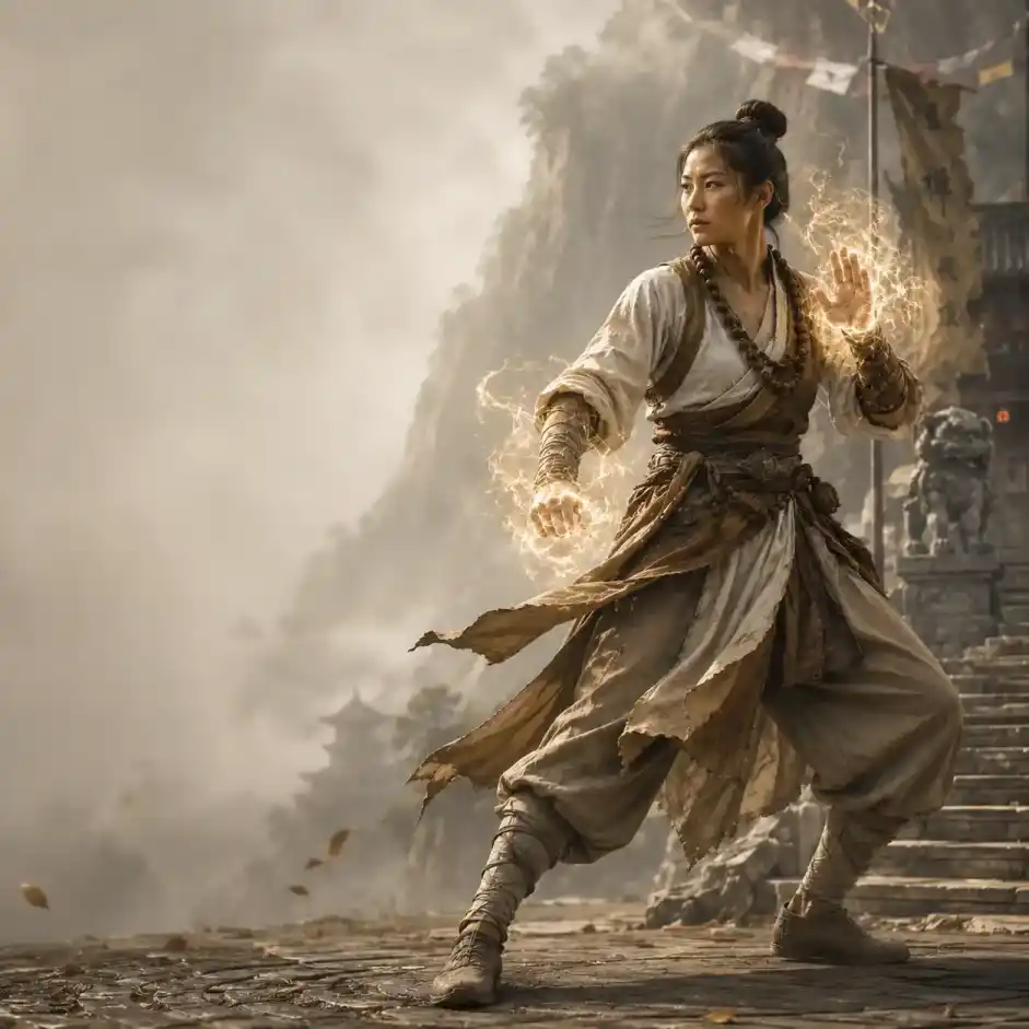 A female Monk class portrait.