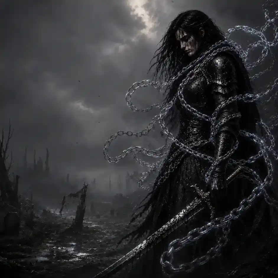 A female Mournbound class portrait.