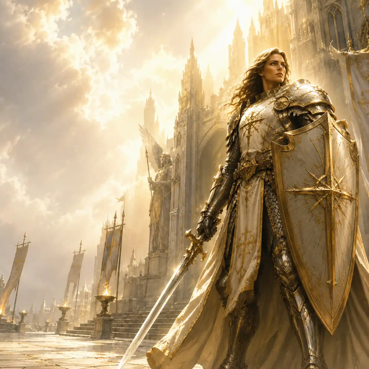 A female Paladin class portrait.