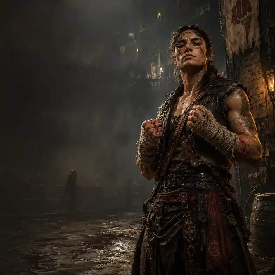 A female Pugilist class portrait.